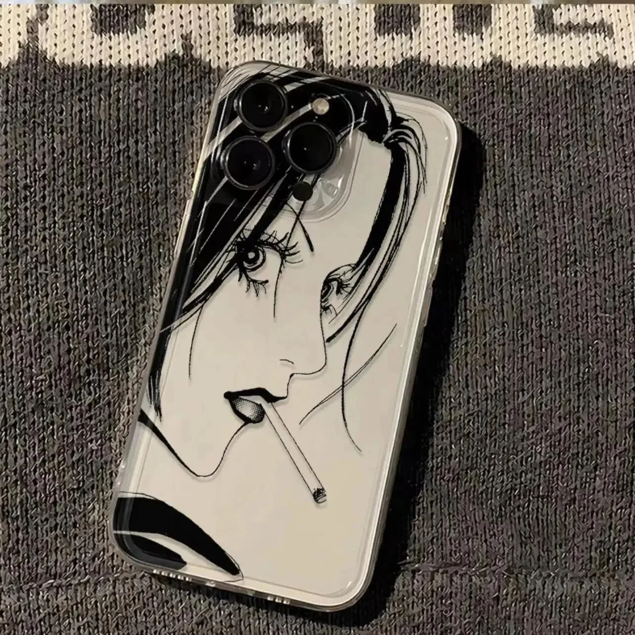 Funda de teléfono Smoking Girl para IPhone 16, 15, 14, 13, 12, 11 Pro Max XS X XR 7 8 Plus SE 2022 16e, Funda suave a prueba de golpes