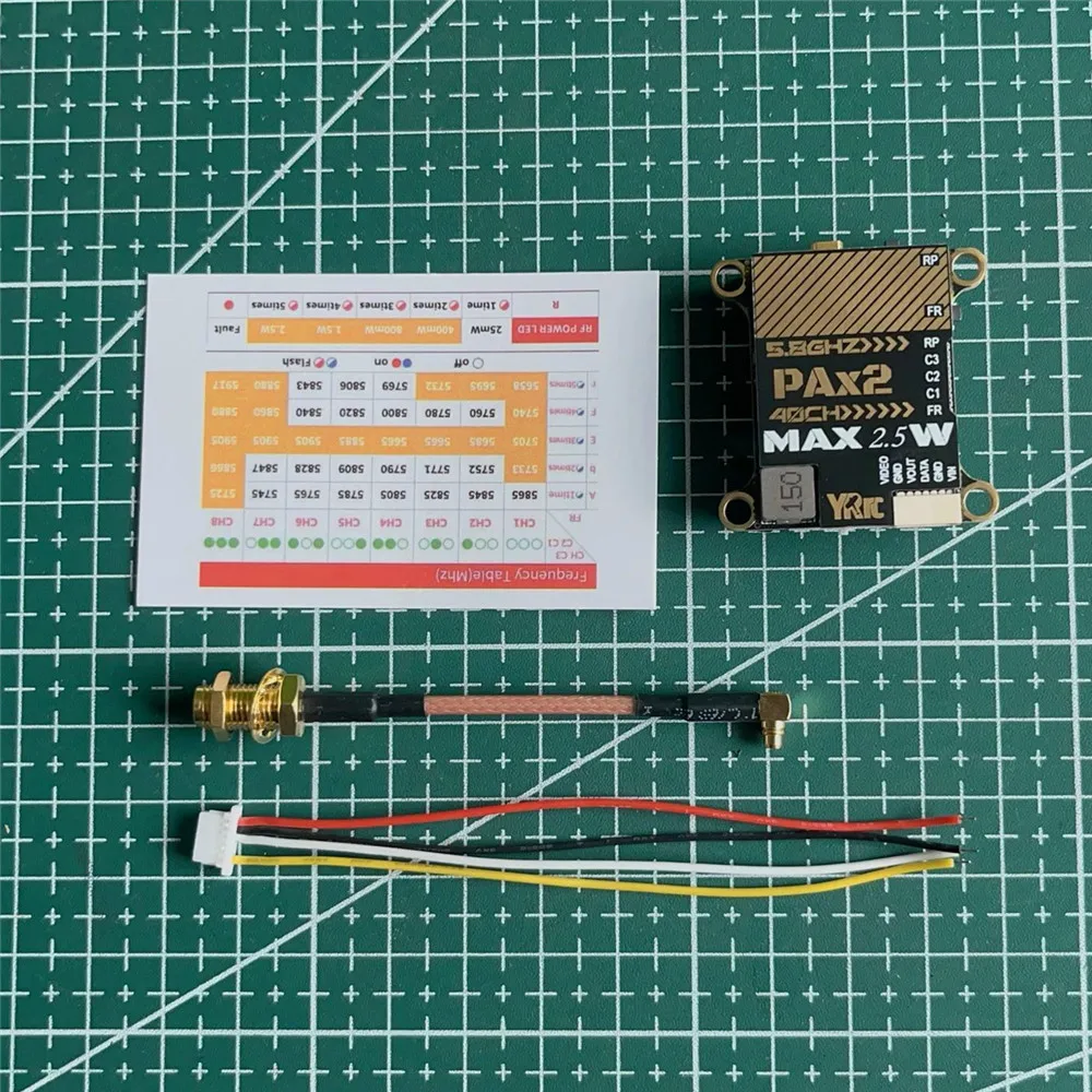 

YRRC 5.8G 2.5W 2500mW VTX 40CH 0-25-400-800-1500-2500mW Adjustable FPV Transmitter Built-in Heat Sink 2-6S For Long Rang Drone
