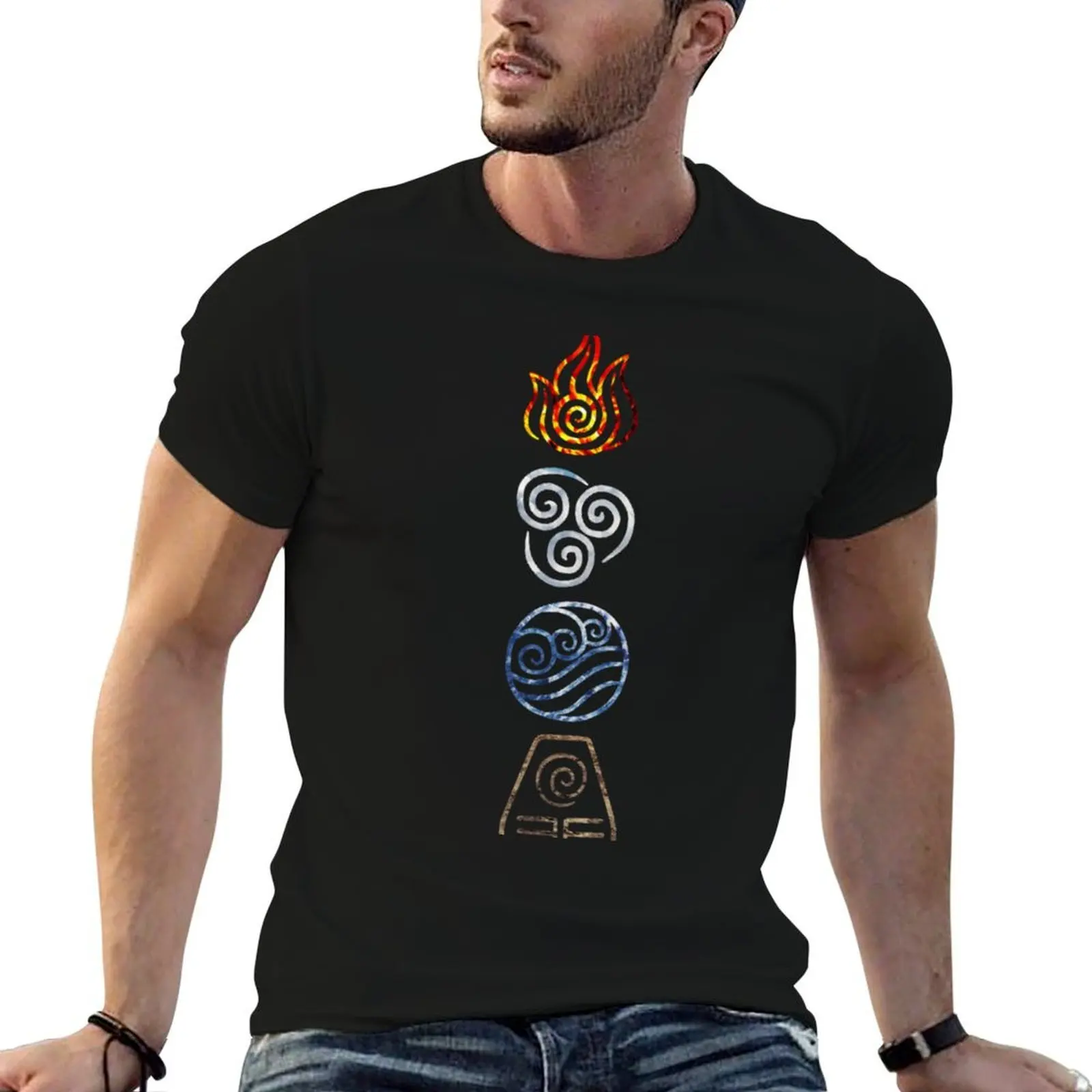 

Avatar The Last Airbender Legend of Korra Elements Fire Air Water Earth Cycle Perfect Gift T-Shirt