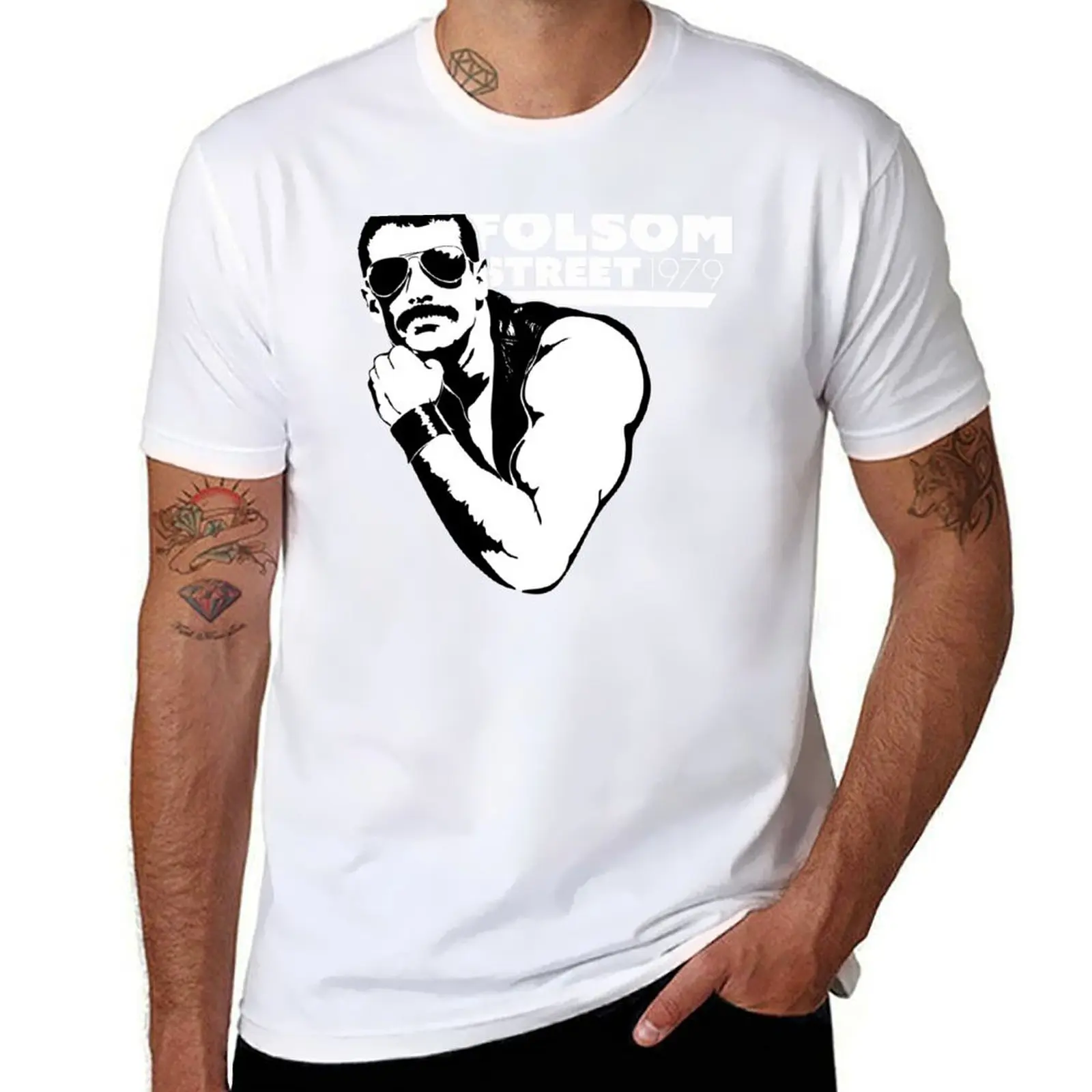

Folsom Street 1979 Leatherman two tone T-Shirt printed t shirts for man cotton t shirts high quality T-Shirt