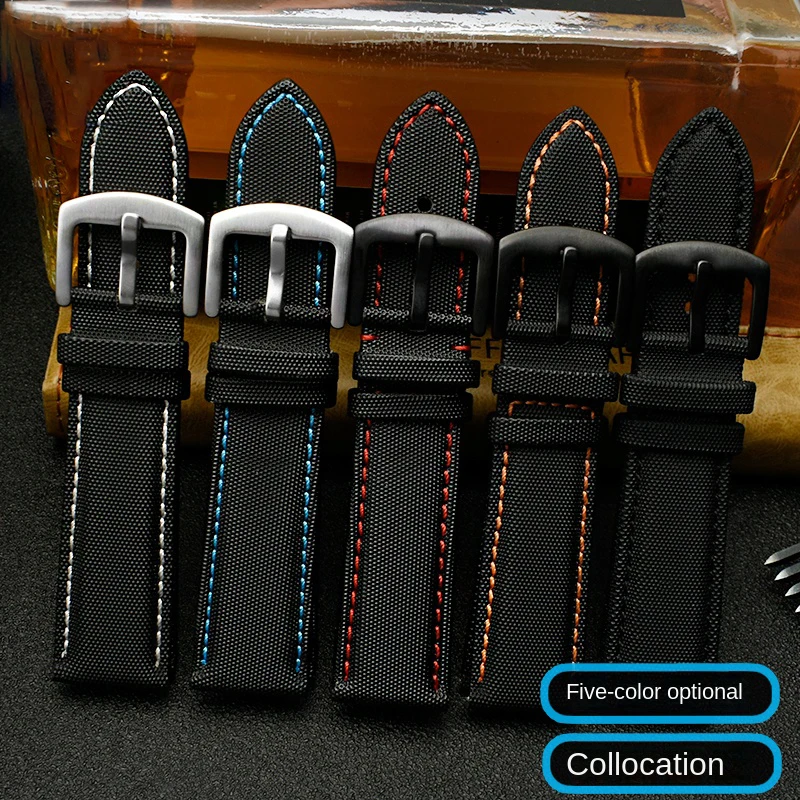 Banda de relógio de nylon para homens, pulseira, 20mm, 21mm, 22mm, 23mm, 24mm Canvas, apto para Blancpain, Fifty Five, Water Ghost, Citizen, BM8475