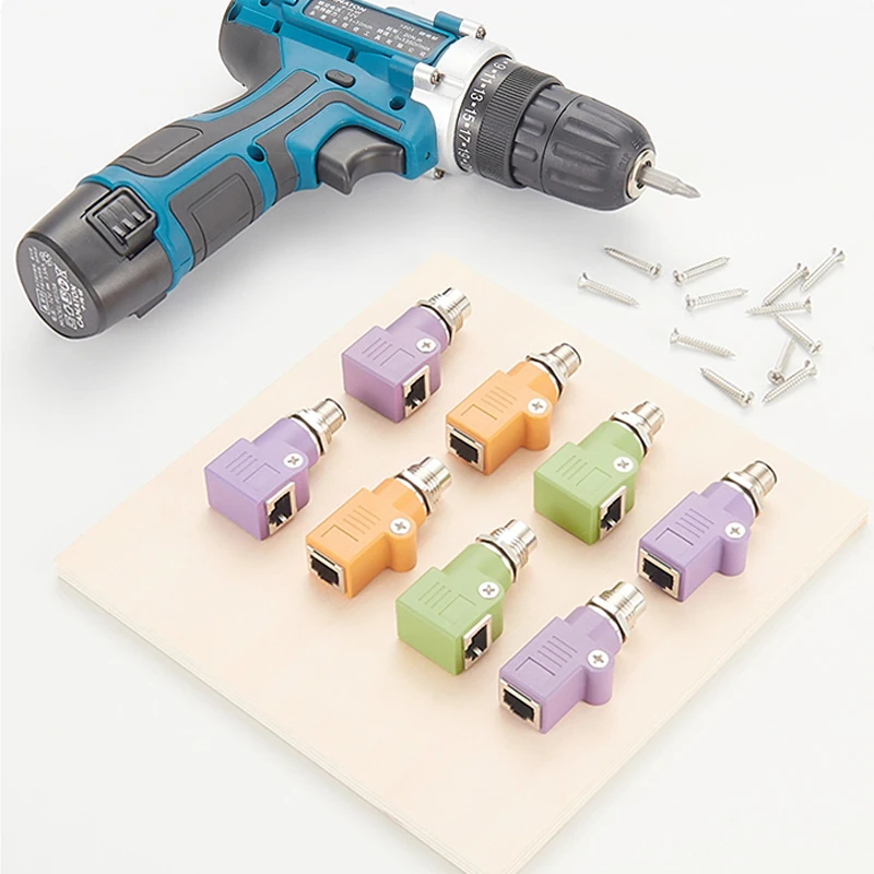 

Industry Rotatable M12 8Pin X-type To RJ45 Adapter Ethernet Extension Connector 4Pin D-code 8Pin A-type Male Head Network Plug