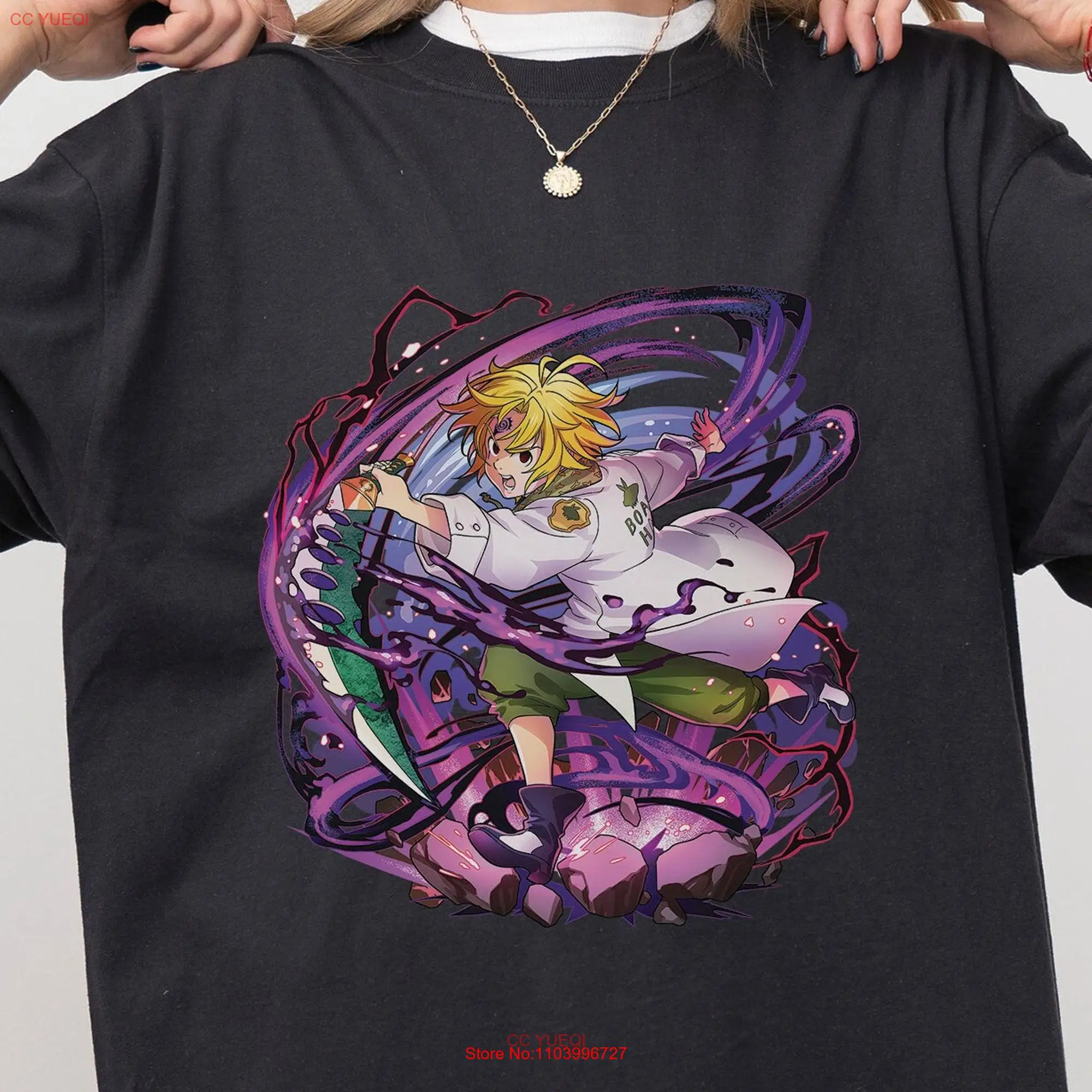 Camiseta de los Seven Deadly Sins para mujer, camiseta de los siete pecados, Nanatsu no Taizai, dragón Sin Wrath Ban Escanor, arte de amantes del Anime