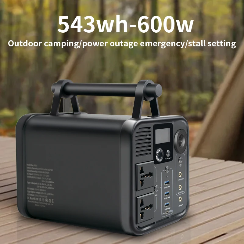 600W Portable Generator Power Station 157500mAh Emergency Solar Power Supply Pure Sine Wave with DC / AC Inverter For Outdoor