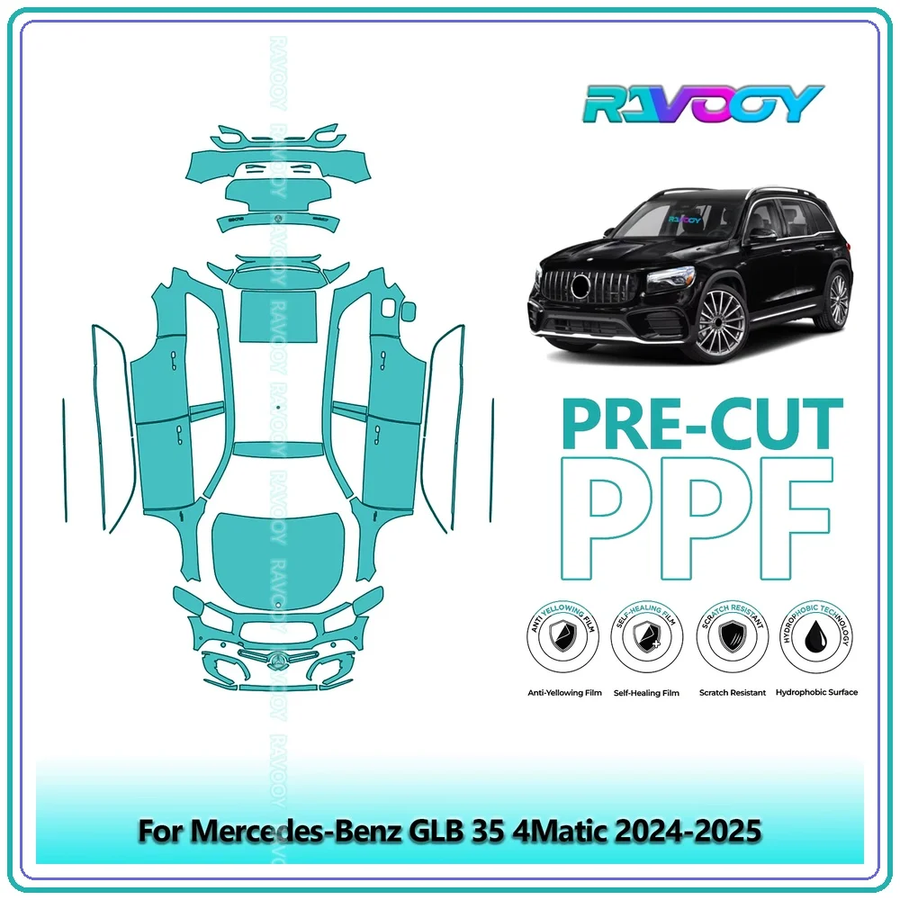 For Mercedes-Benz GLB 35 4Matic 2024-2025 Full Body 8.5Mil Pre-Cut Paint Protection Film PPF Stone Chip Kit | Clear/Matte/Black