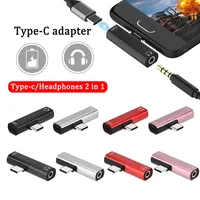 2 IN 1 Type C To 3.5mm Jack Earphone Charging Cable Converter USB Type-C To 3.5 Audio Adapter for Xiaomi Huawei OnePlus Redmi