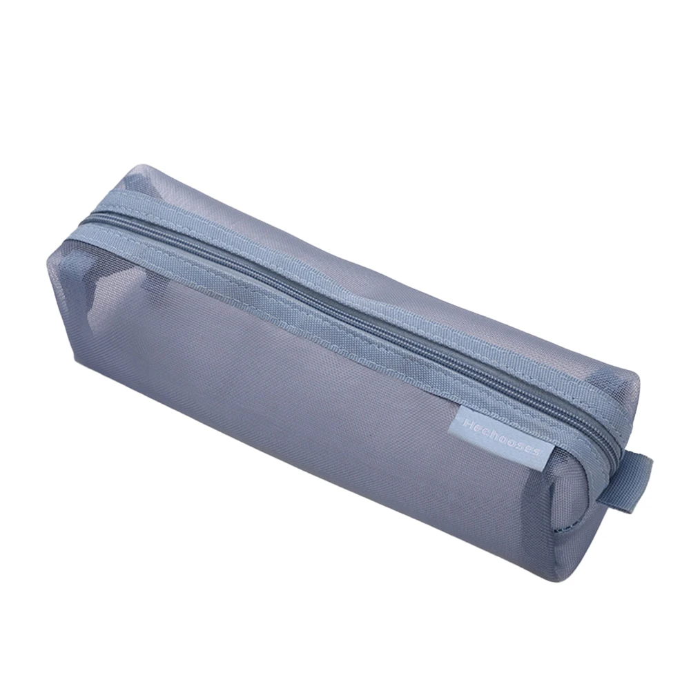 Transparent Nylon Mesh Pencil Case for Easy Identification and to Stationery Items Including Markers and Makeup Tools