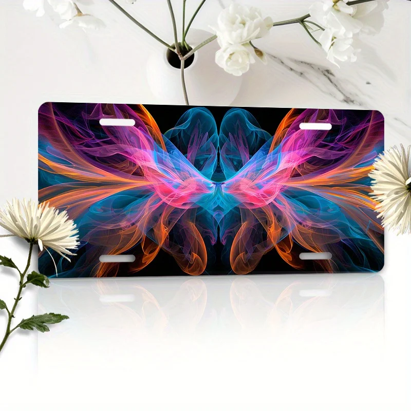 Color Abstract Swirl Aluminum License Plate -6X12 Inches, Waterproof and Rust-proof Car Art Front Plate Gift for Car Enthusiasts