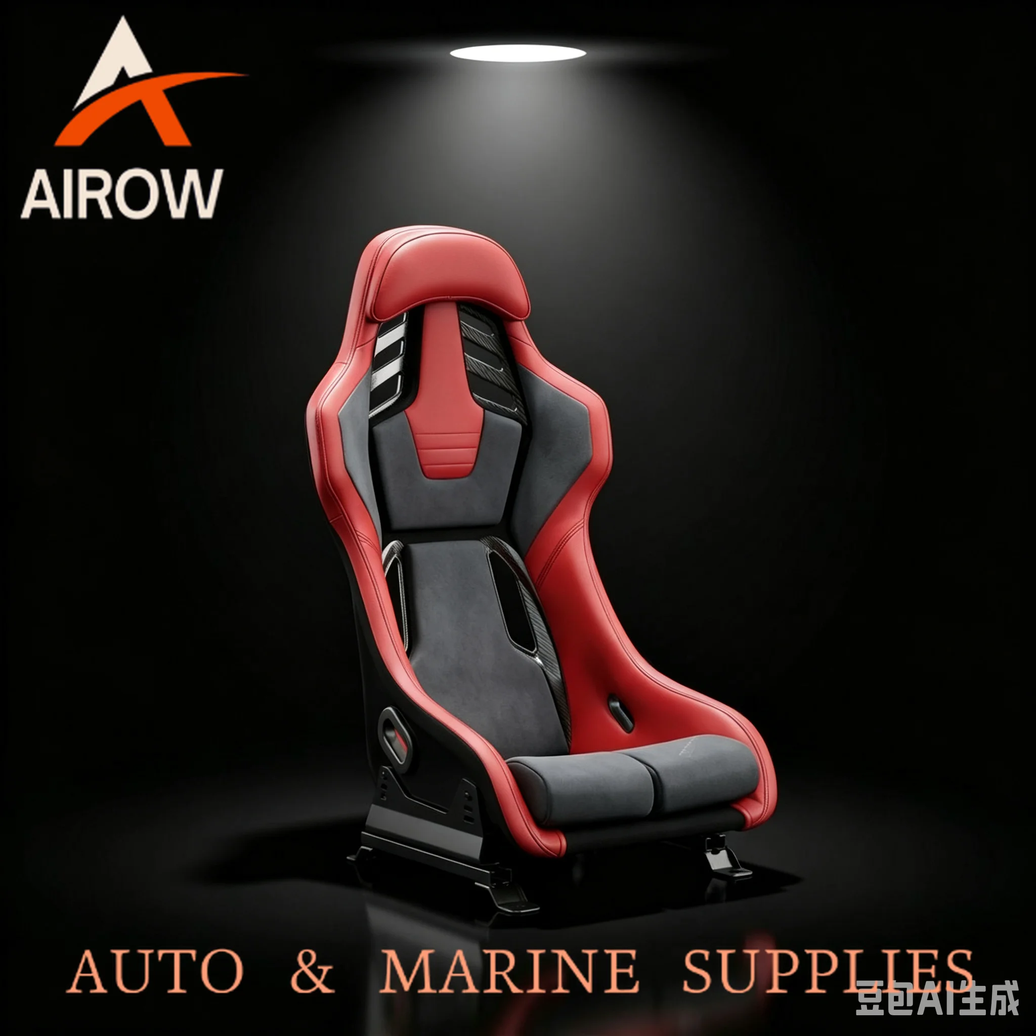 Airow Auto SL Fiberglass Bucket Racing Seat FIA-Inspired Red Suede Sim Rig Track Day 4/5/6-Point Harness HANS Compatible
