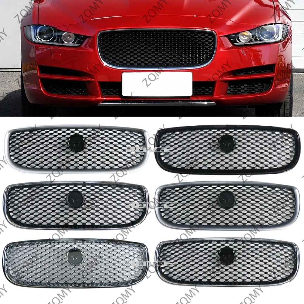 

W/LOGO Car Front Centre Grill Racing Upper Mesh Grille with emblem For Jaguar XE XEL 2015 2016 2017 2018 ABS Plastic