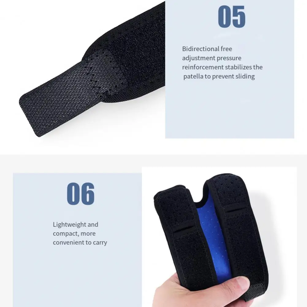 Knee Support Brace Impact Resistant Knee Pad Adjustable Patellar Tendon Support Strap for Knee Pain Relief During for Arthritis