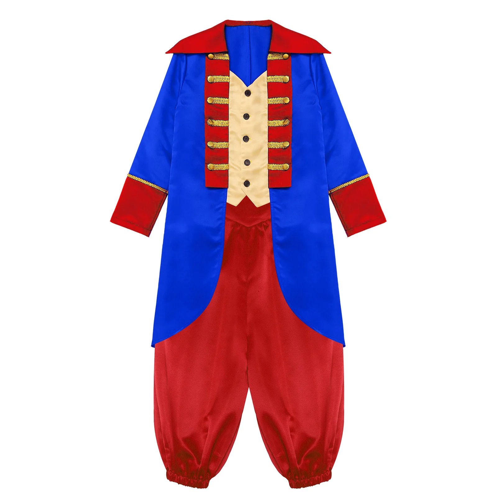 

Revolutionary War Costume for Kids Unisex with Tailcoat Coat And Adjustable Elastic Waist Pants for Historical Reenactments