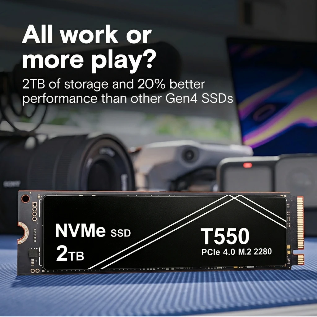 New T550 1TB 2TB 4TB  NVMe PCIe Gen4 M.2.2280 SSD Solid State Drives for Gaming Computer Laptop PS5