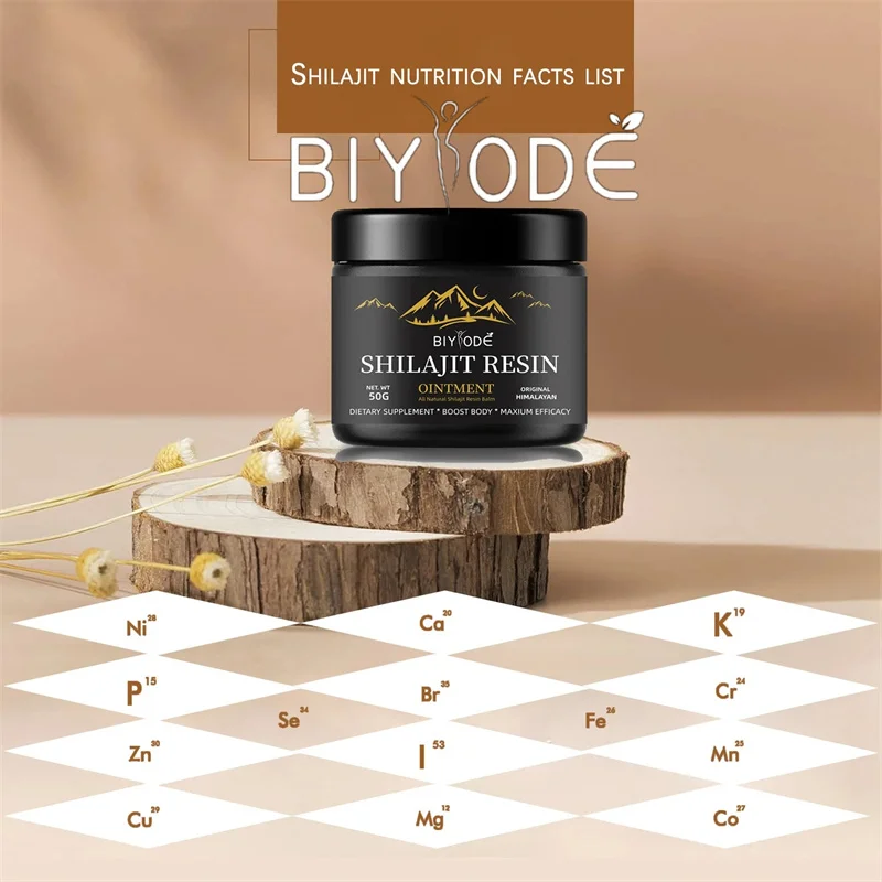 BIYODE 600 mg reines Himalaya-Shilajit-Harz mit Löffel mit 85+ Spurenmineralien und Vollsäurepflege im Labor, Vollsäure getestet