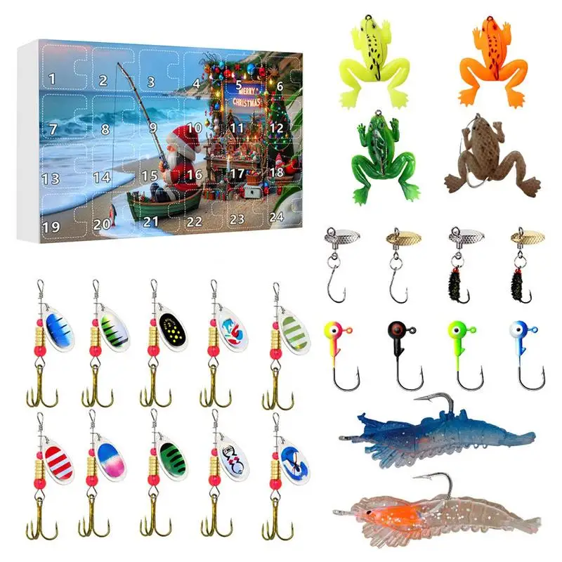 Fishing Advent Calendars Christmas Freshwater Bass Baits Fishing Tackle Advent Calendars 24 Days Countdown Calendar For Fishing