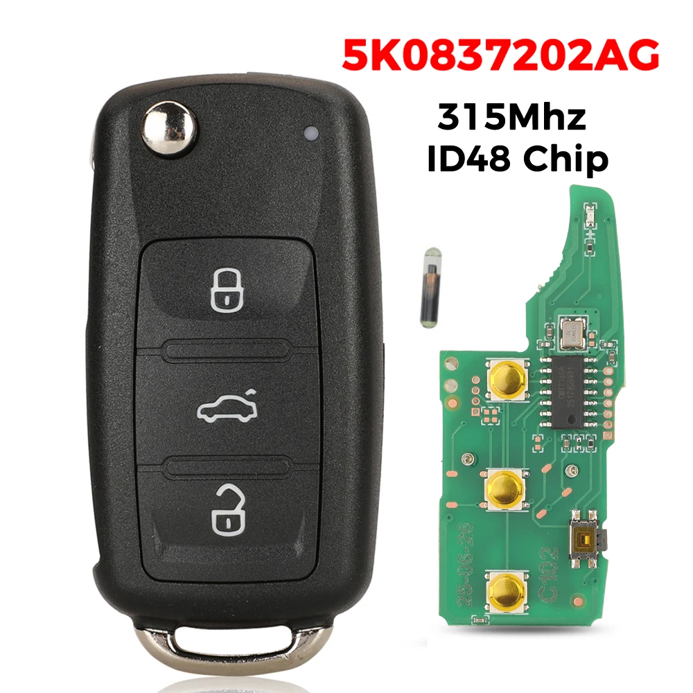 

Jingyuqin 315 МГц id48 5K0 837 202 AG/B/C/DT/AF складной автомобильный дистанционный ключ для VW Beetle Golf Jetta Polo Tiguan SCIROCCO 2009-2016