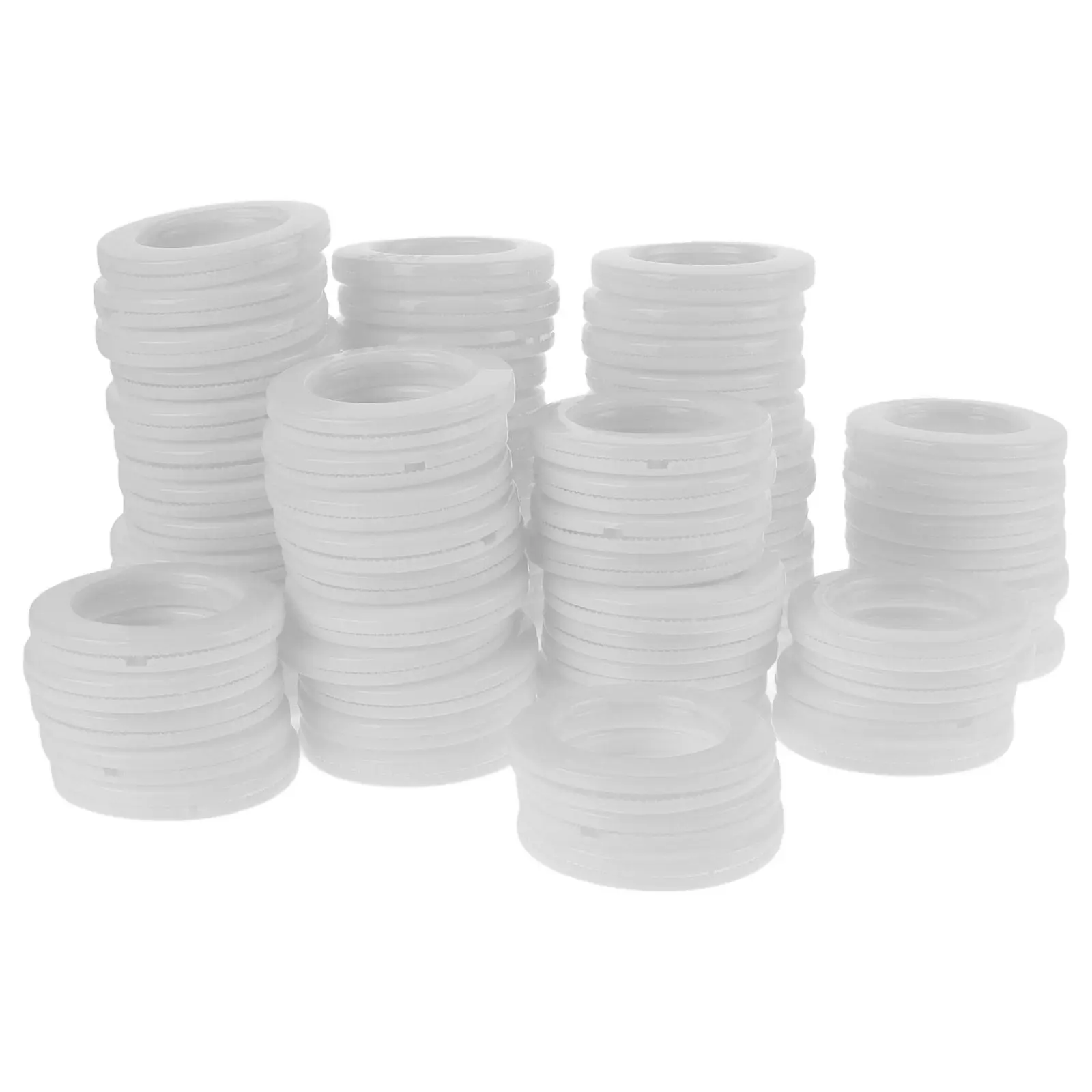 80pcs Roman Curtain Rings Plastic Wear-Resistant for Bedroom Living Room Home Decor Smooth Sliding