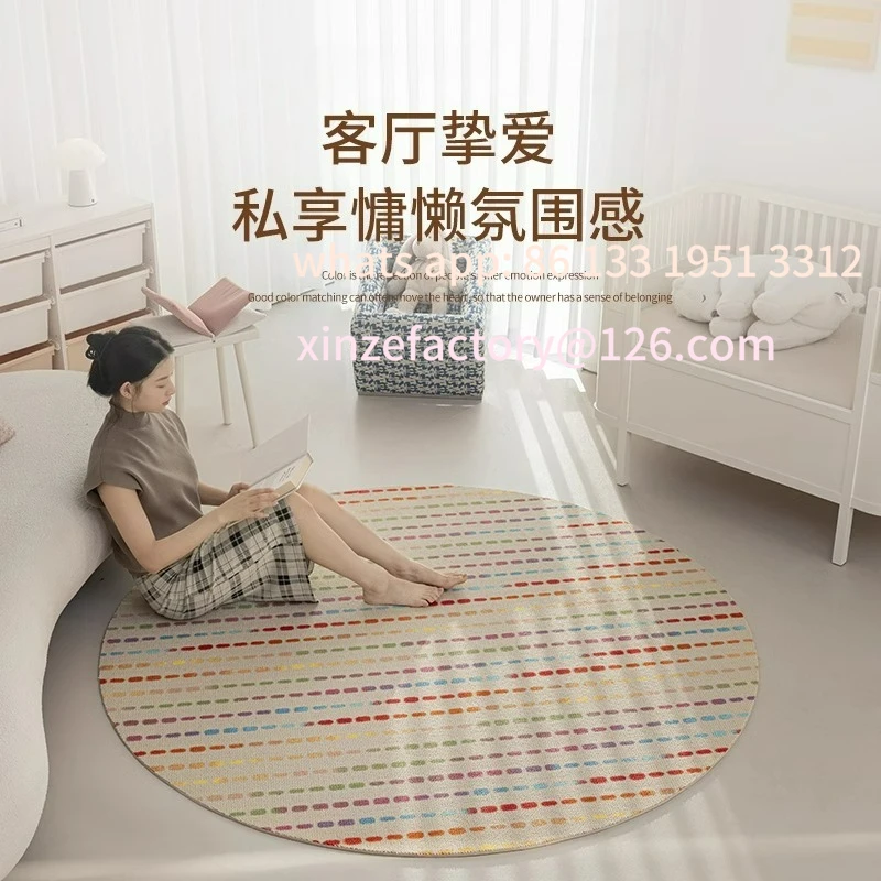 

Customizable Italian round carpet light luxury high sense dopamine living room sofa coffee table children's bedroom blanket