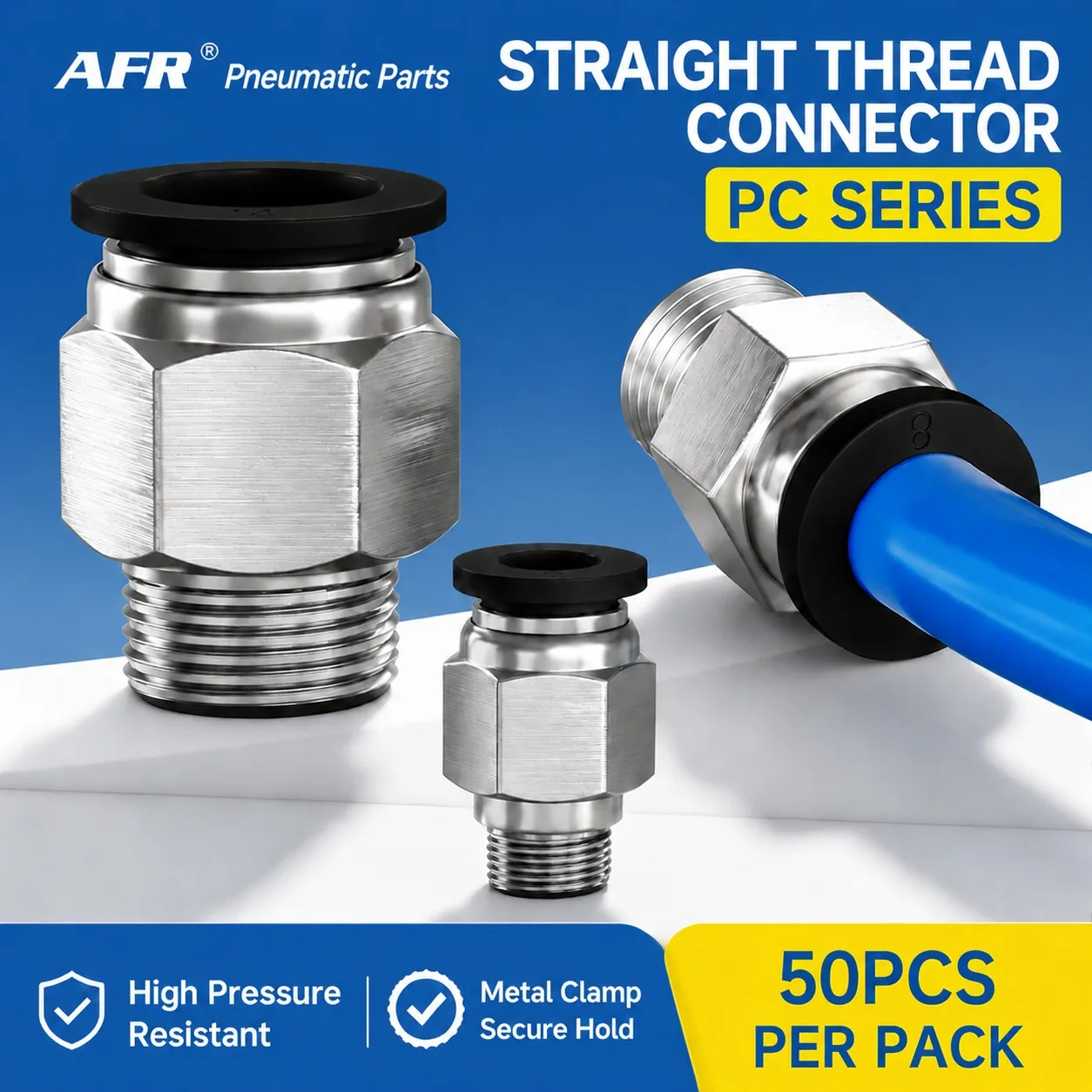 50Pcs PC Pneumatic Fitting PT Thread Cylinder Solenoid Valve Push In Quick Connect Air Tube 4 6 8 10 12mm-01 02 03 04 Fitting