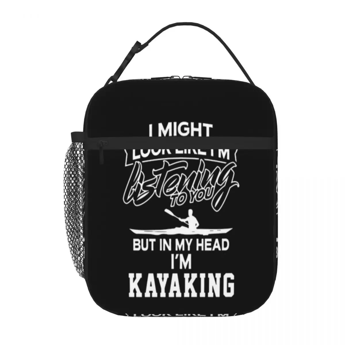 Hot Sale In My Head I M Kayaking Embossed Lunch Box Bag Fitness Snack Cooler Tote