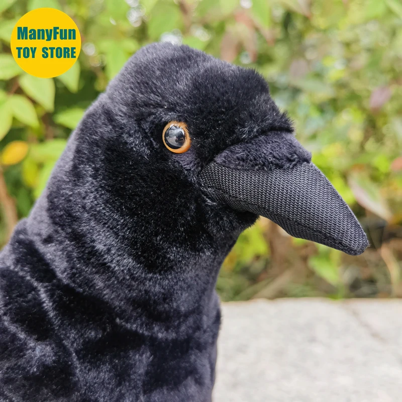 Raven Plush Toy High Fidelity Crow Plushie Corvus Corax Peluche Lifelike Stuffed Animals Simulation Doll Kawai Toy Gifts