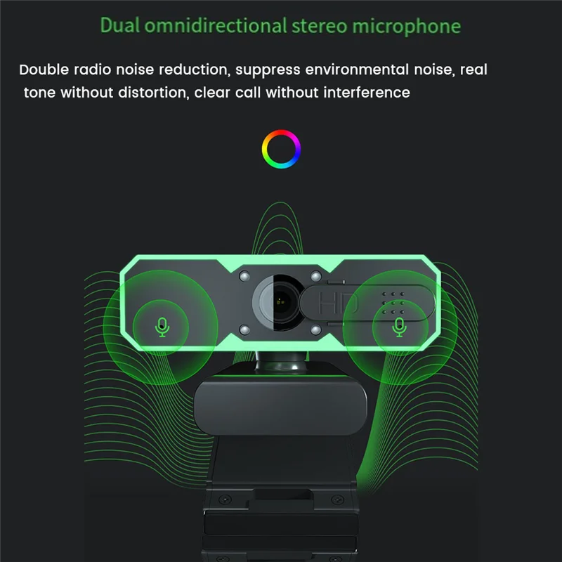 

AB-Fill Light Webcam Microphone Gaming USB Camera 60Fps Computer 1080P Multifunction