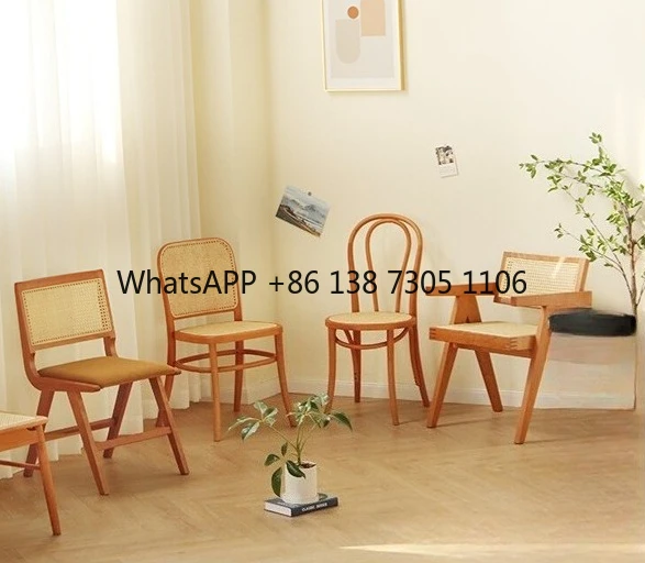 

Cosine Cherry Solid Wood Dining Chair Modern Simple Book Desk Chair Japanese Retro Backrest Log Medieval Chair