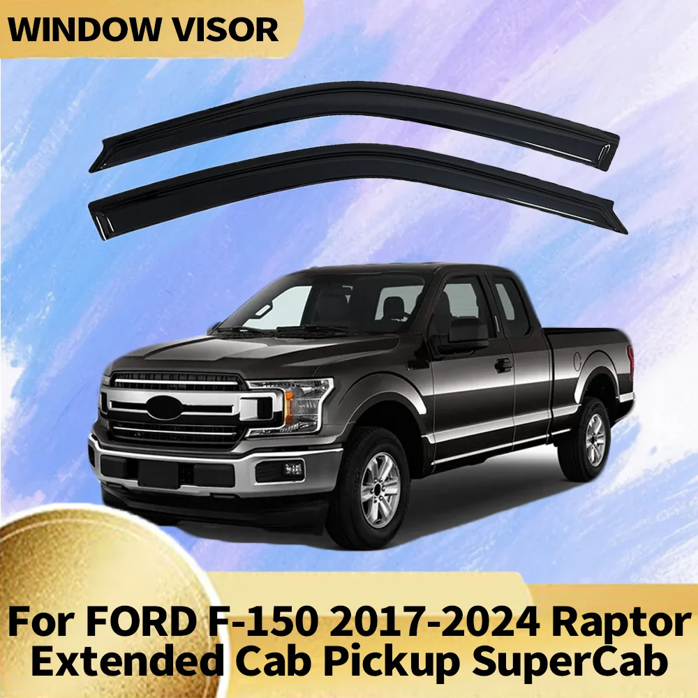 

Window Visor for FORD F-150 2017 2018 2019 2020 2021 2022 2023 2024 Raptor Extended Cab Pickup SuperCab Rain Guards