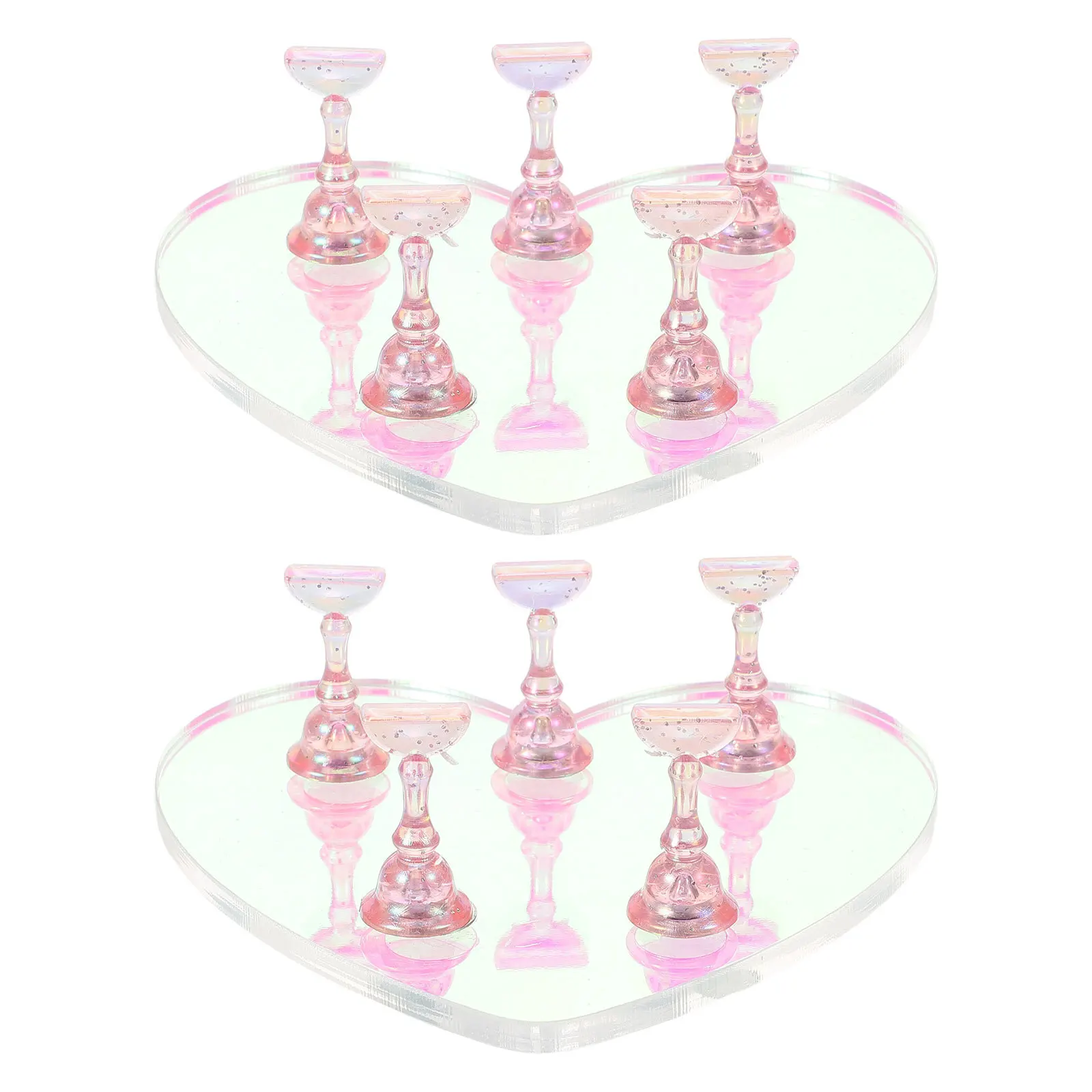 

2Sets Nail Art Practice Stand Set Stable Acrylic Fake Nail Holder for Press on Nails Display Home Salon Teaching Use
