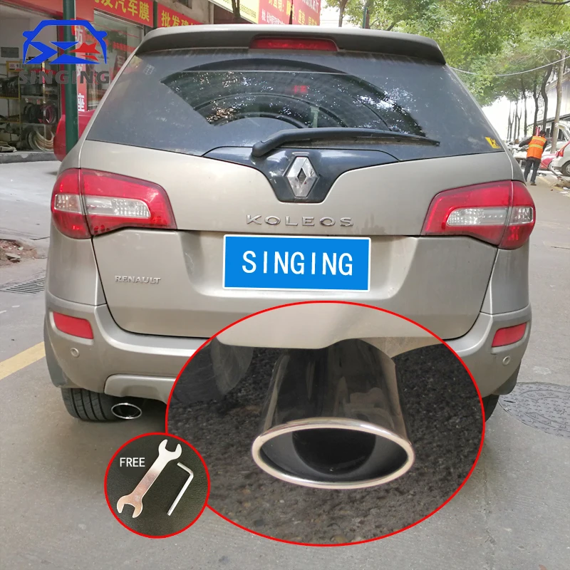 

Car Muffler Exterior End Tail Pipe Stainless Steel Exhaust Tip Tail decoration car accessory parts For Renault decoration Koleos