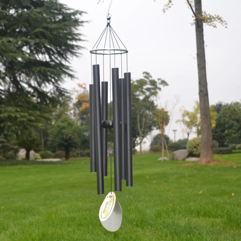 Metal Tube Meditation Wind Chime - Handmade Iron Outdoor Garden Decor for Patio, Balcony,  Rustic Wind Bell with Relaxing Sound