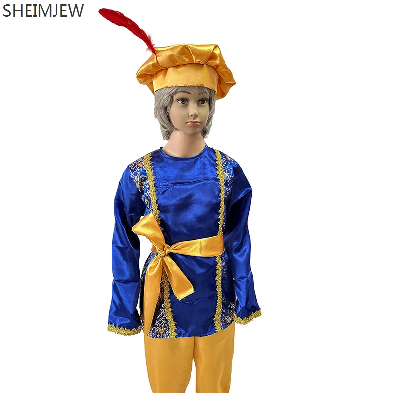 2024 Aladdin Prince Cosplay Costume Arabian Masquerade Indian Children\'s Costumes Halloween Carnival Party Dress Up