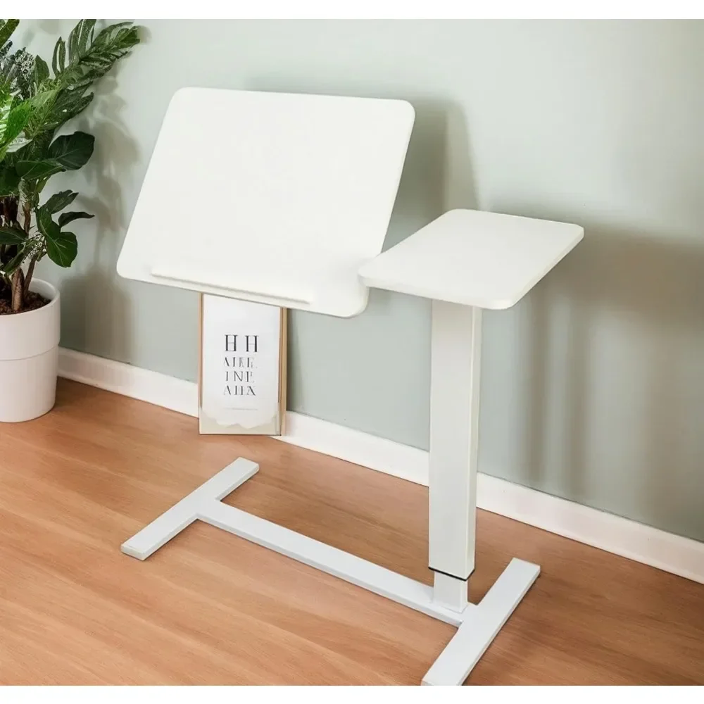 

Foldable Bedside Table, Height Adjustable Overbed Bedside Desk Mobile Rolling Laptop Stand Tilting Sofa Side Table with Wheels,