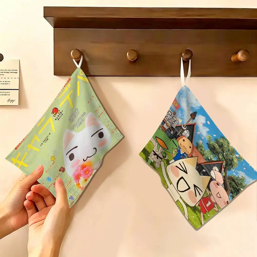 Inoue Toro CUTE Cat Hot Classic Movie Polyester Cotton Hand Wiping Towel, Hanging Towel, Quick Dry for Kitchen Daily Supplies
