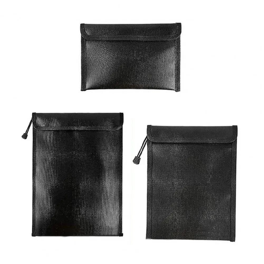 Document Bag with Zipper Lock Fireproof Waterproof Document Bag with Locking Zipper 2000℉ Fireproof for Valuables for Home