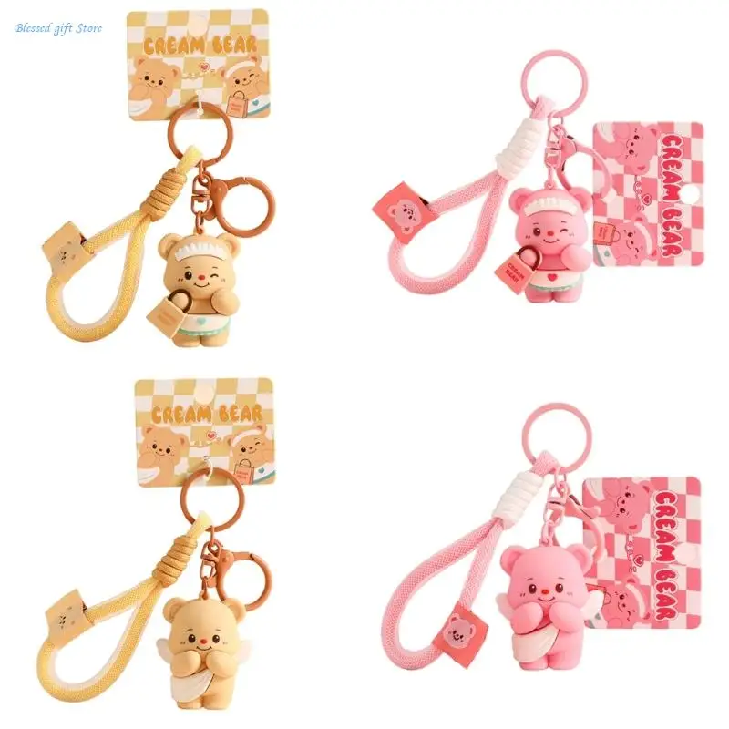 

Брелки забавные брелки с масляным медведем, кукла-мишка, рождественский подарок, торговый автомат для рождественской вечеринки,