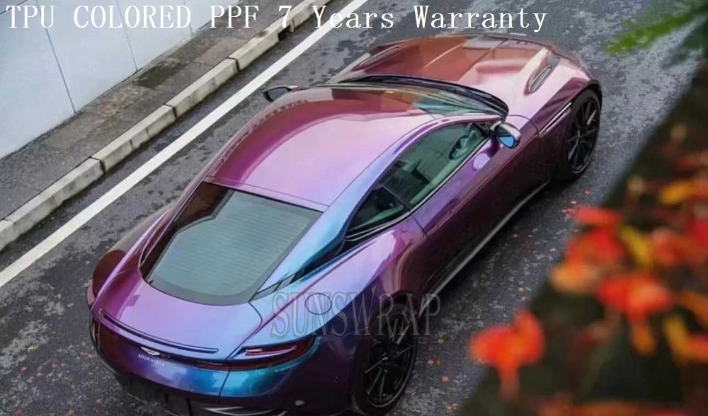 

Глянцевый фиолетовый хамелеон красный ТПУ PPF защита краски для влажной установки авто защита тела для автомобиля самолет лодка яхта 1,52x15 м