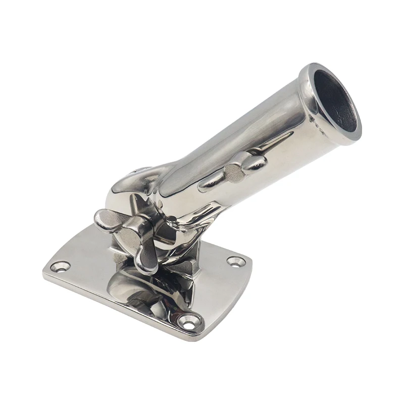 25mm 316 Stainless Steel Mirror Polish Flag Pole Hold Base Bracket Adjustable 180 Degree Rotatable Flagpole Universial