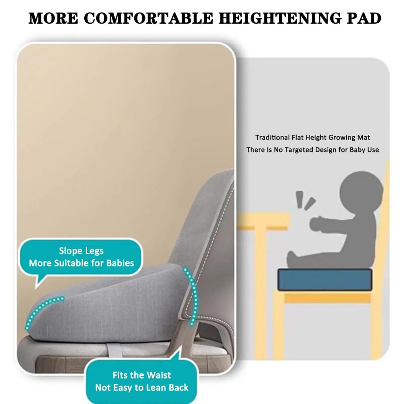 

Baby Dining Chair Booster Cushion Removable Kids Highchair Seat Pad Chair Heightening Cushion Child Chair Adjustable Seat