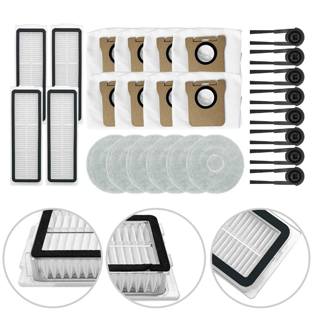 For Mijia M40S OV31CN Filter Mop Cloth Dust Bag Side Brush Kit Vacuum Cleaner Parts Consumables Maintain Clean Hygienic Floor