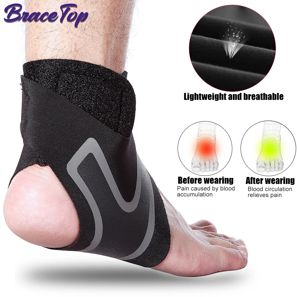 1 PC Sport Ankle Stabilizer Brace Compression Ankle Support Tendon Pain Relief Strap Foot Sprain Injury Wraps Running Basketball