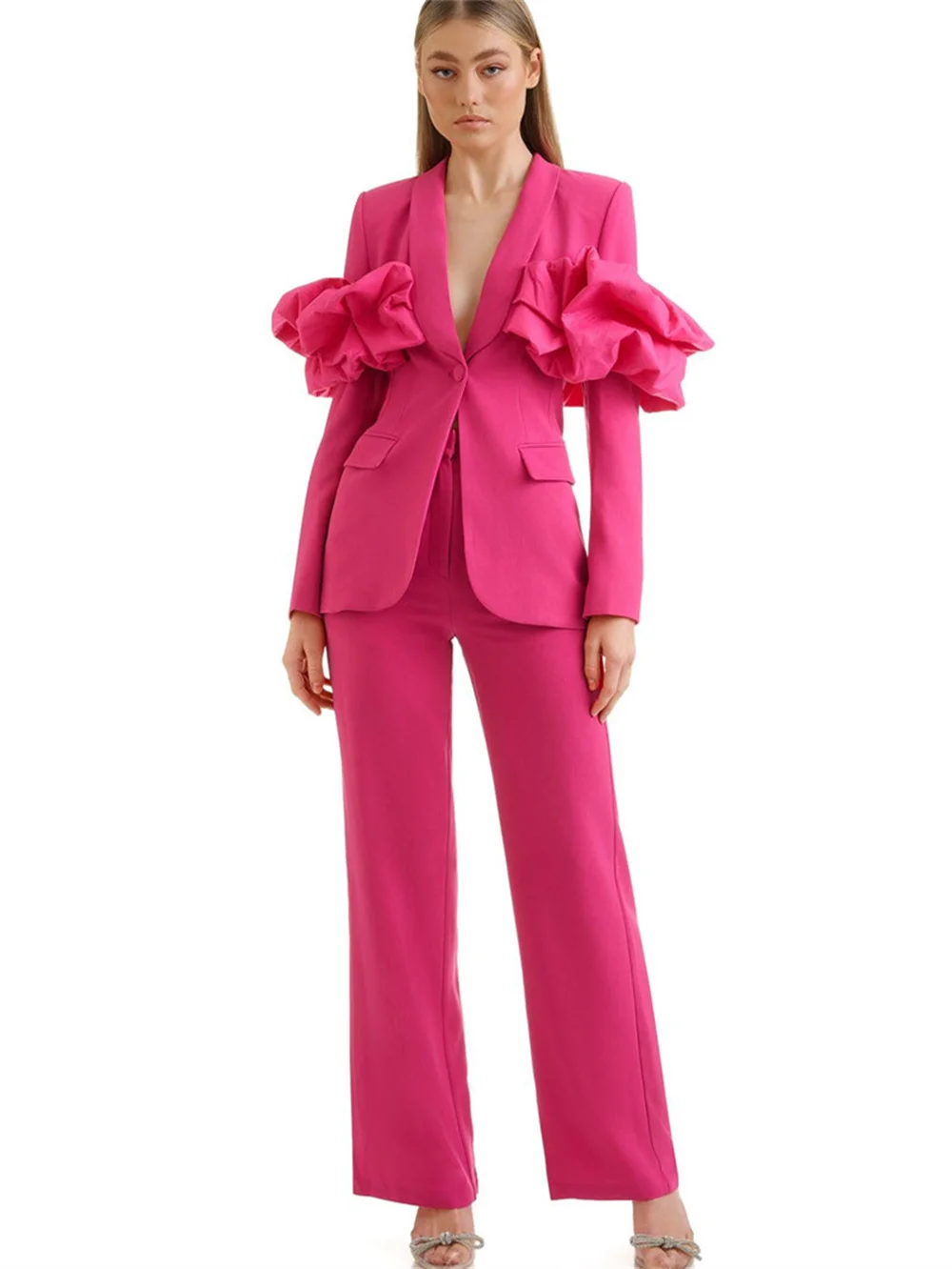 Elegant Rose Pink Women Pant Suits 2025 Elegant Autumn Spring Office Suit Formal Business Suits Wedding Tuxedo Blazer Customized