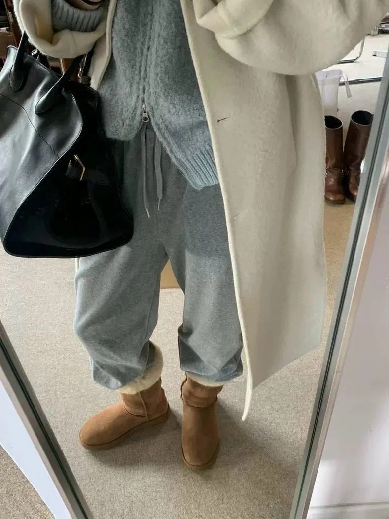 

Корейские вышитые спортивные брюки с манжетами, эластичным поясом и ремнем, женские повседневные брюки, простой дизайн, без бренда, лето 2025