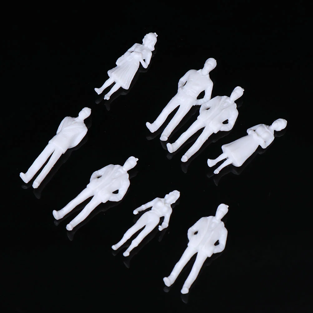 20 pezzi di vassoi di sabbia miniature piccole figure umane figurine di persone modelli realistici numero bianco