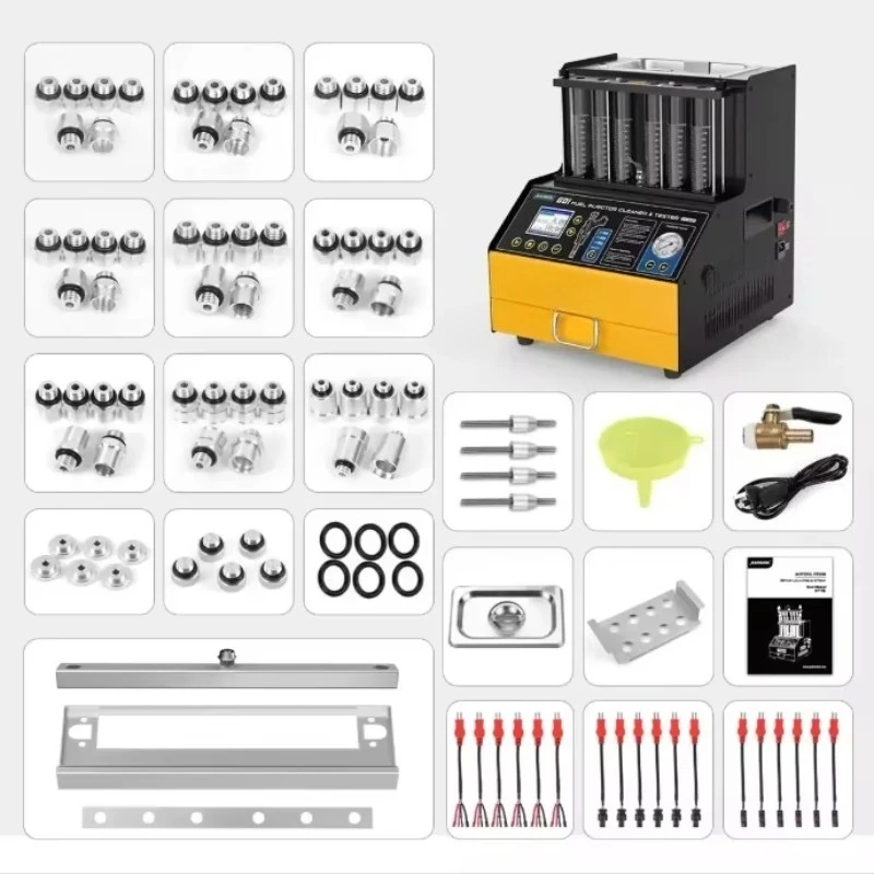 Gold seller CT500 GDI Ultrasonic Nozzle Cleaner LCD Display Fuel Injector Cleaning Machine 6 Cylinders Fuel Injector Clea