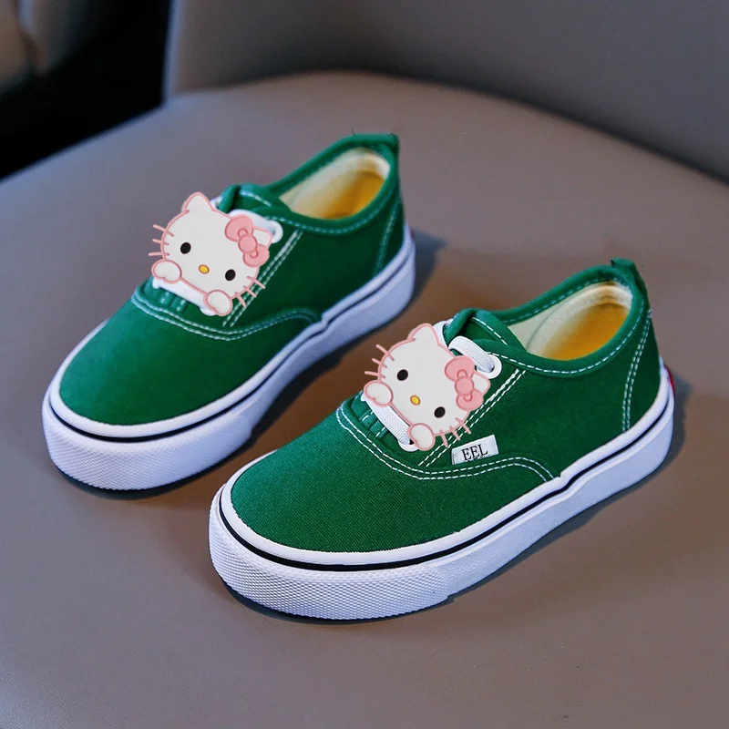 

Sanrio повседневная обувь hello kitty, детские кроссовки, весенне-осенние новые парусиновые туфли для девочек, модные кроссовки для мальчиков kuromi