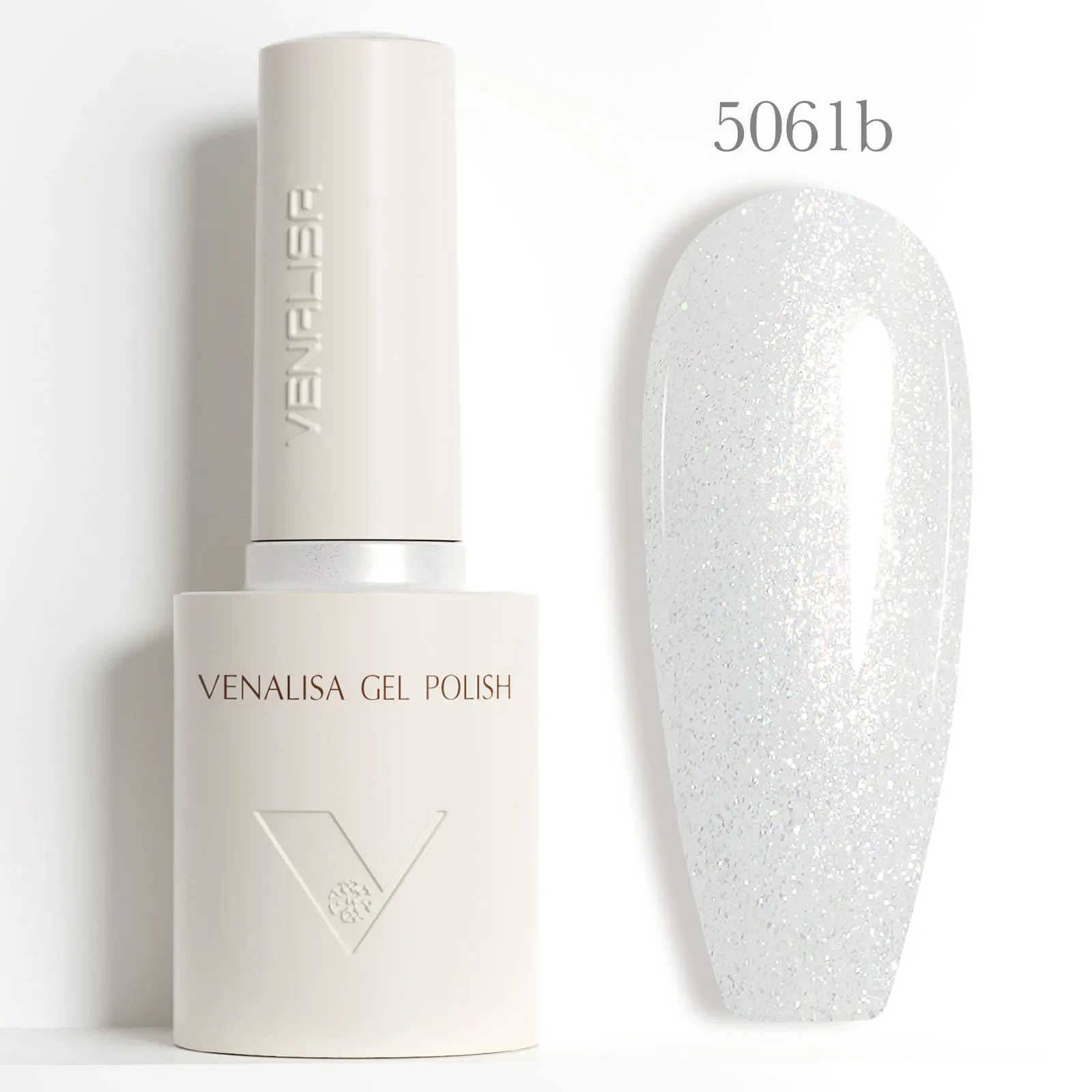 VENALISA 10ml nagelgellak pastelroze basis Franse nagelkunst met regenboogkristallen losweken UV LED langdurig semi-permanent
