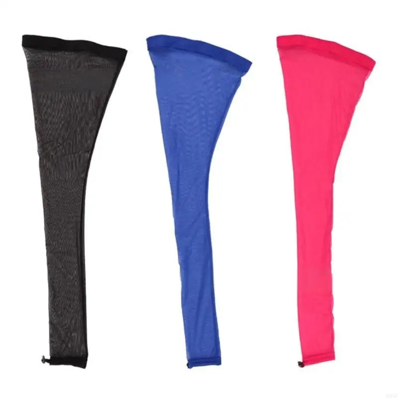 

B95F Fashionable Braided Sleeve Hair Net Caps 3 Colors Polyester Stretchy Design Unisex Fashion Accessory