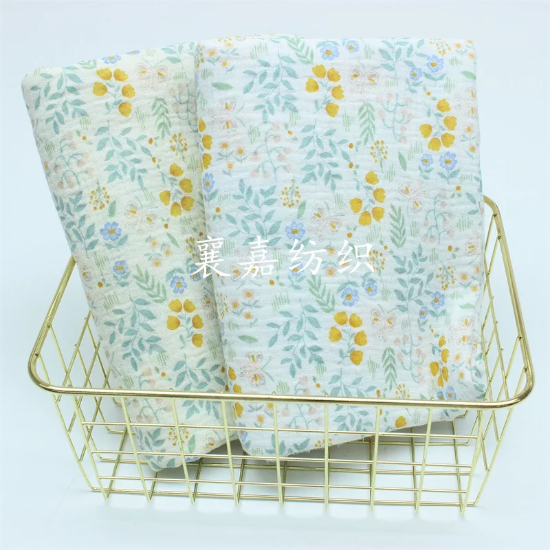

Double Gauze Crepe, Small Flower, Baby Clothing, Pajamas, Blanket Bib Fabric Dress Sewing