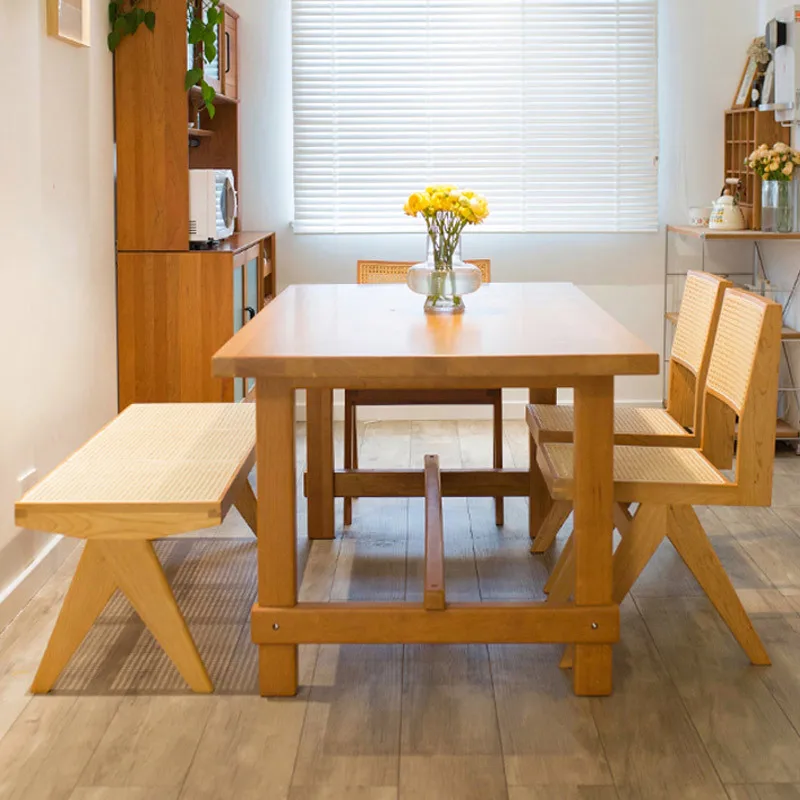 

Стол из массива вишневого дерева, большой, в скандинавском стиле, для небольшой квартиры, японский, простой, бытовой, длинный, обеденный, рабочий стол